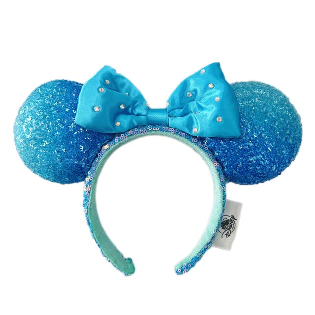 Diadema con orejas de Minnie y lazos grandes de Disney, ideal para disfraz de cosplay, de peluche, para adultos y niños. 