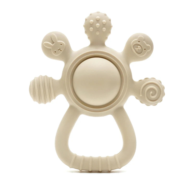 2025 new Teething Silicone Palm Rattle Teether bunny - Safe Baby Chew Toys for Soothing Sore Gums