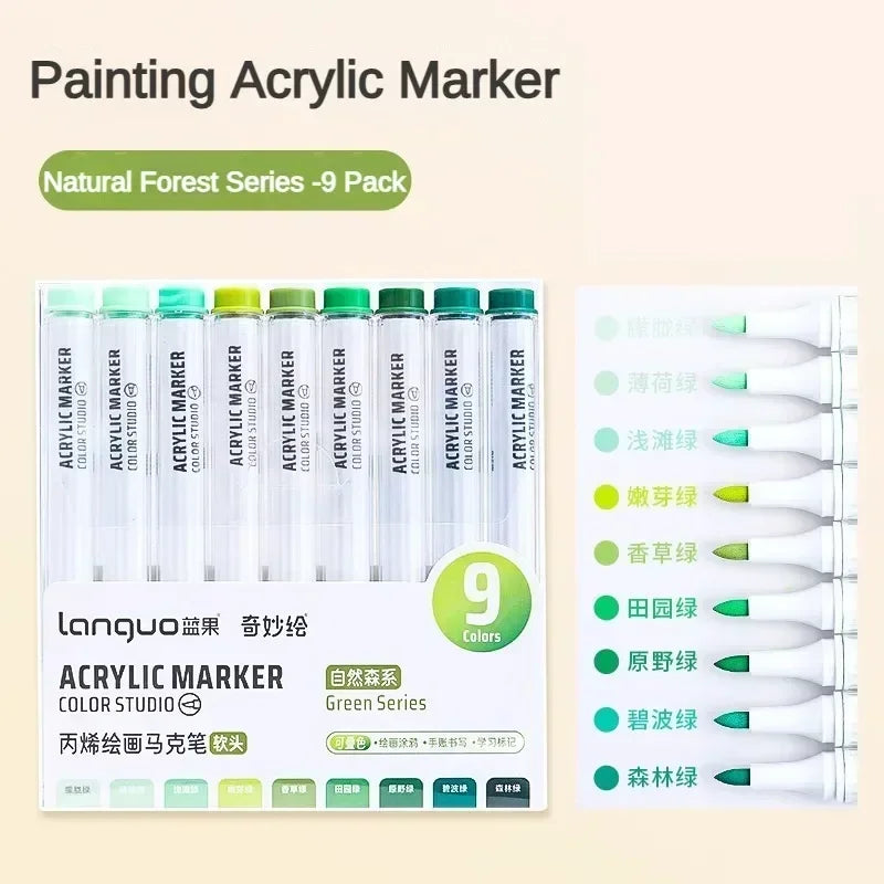 9/144 Colors Acrylic Paint Art Marker Pen DIY Painting Drawing for Card Ceramic Stone Mug Glass Fabric Clothes Art Supplies