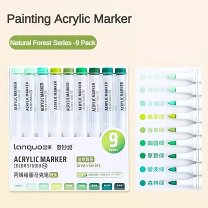 9/144 Colors Acrylic Paint Art Marker Pen DIY Painting Drawing for Card Ceramic Stone Mug Glass Fabric Clothes Art Supplies