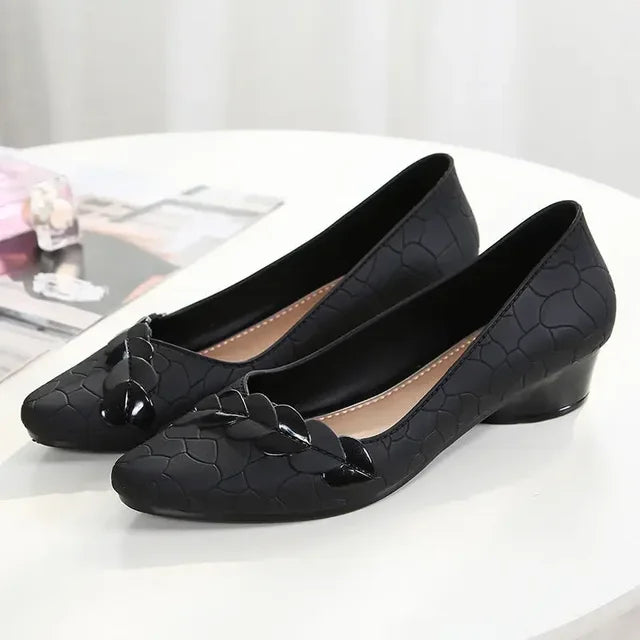 2024 Nuevas sandalias de goma impermeables para mujer, antideslizantes, con tacón bajo 