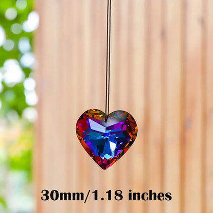 45mm Hanging Heart Suncatcher Prism Pendant Crafts for Home Office Garden Decoration Rainbow Maker Window Pendant 2025 Xmas Gift