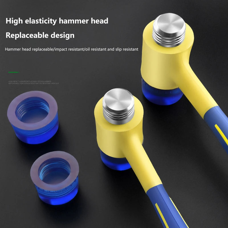 Double Headed Installation Hammer 25/30/35/40/45mm Rubber Hammer With Rubber Handle Detachable Insulated Installation Hammer