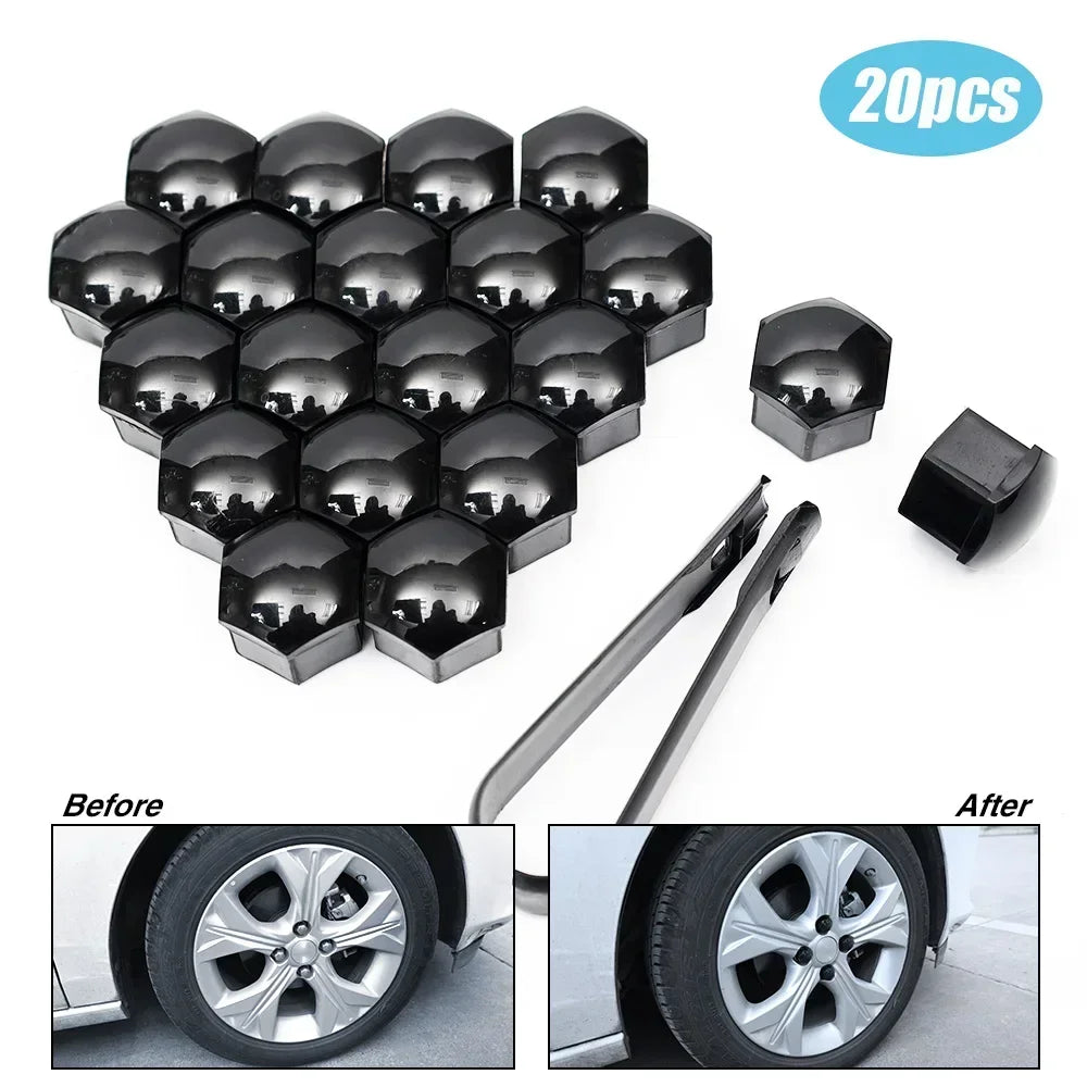 20pcs Car Wheel Tire Nut Caps Anti-Rust Protection Cover 17mm 19mm 21mm Car Hub Nut Decoration Cap Accessories
