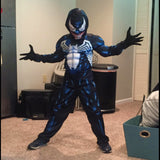 Disfraz de superhéroe para niños, disfraz de veneno de araña negro, disfraz de fantasma, mono Unisex de LICRA 3D, mono para niños, Cosplay de Halloween