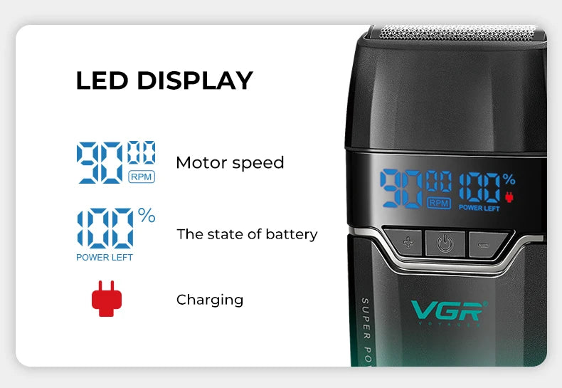 VGR Hair Trimmer Professional Barber Cordless Clipper Electric Hair Cutting Machine Metal Hair Trimmer for Men V-003 V-906 V-308