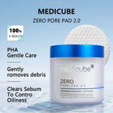 Medicube ZERO PORE PAD 2.0,Pre-Soaked Dual-Texture Cotton Pads,Hydrating&Soothing Formula,Korean Skincare,K-Beauty,Korean Makeup