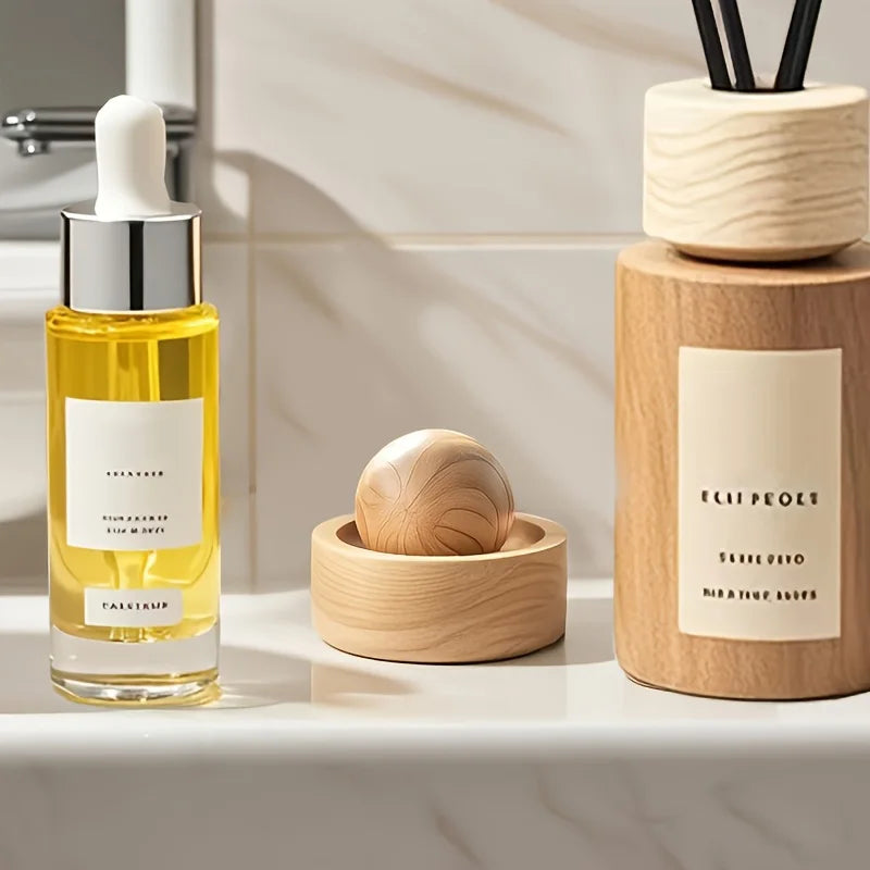 Difusor de Óleos Essenciais para Carro e Casa – Mini Difusor de Madeira com Fragrância Natural, Ideal para Quarto, Sala de Estar e Banheiro