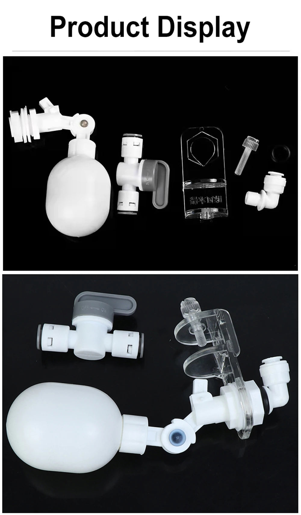Auto Aquarium Water Changer Kit Power-Free Fish Tank Float Ball Valve Type Auto Water Filler Water Level Controller 1/4 Inch
