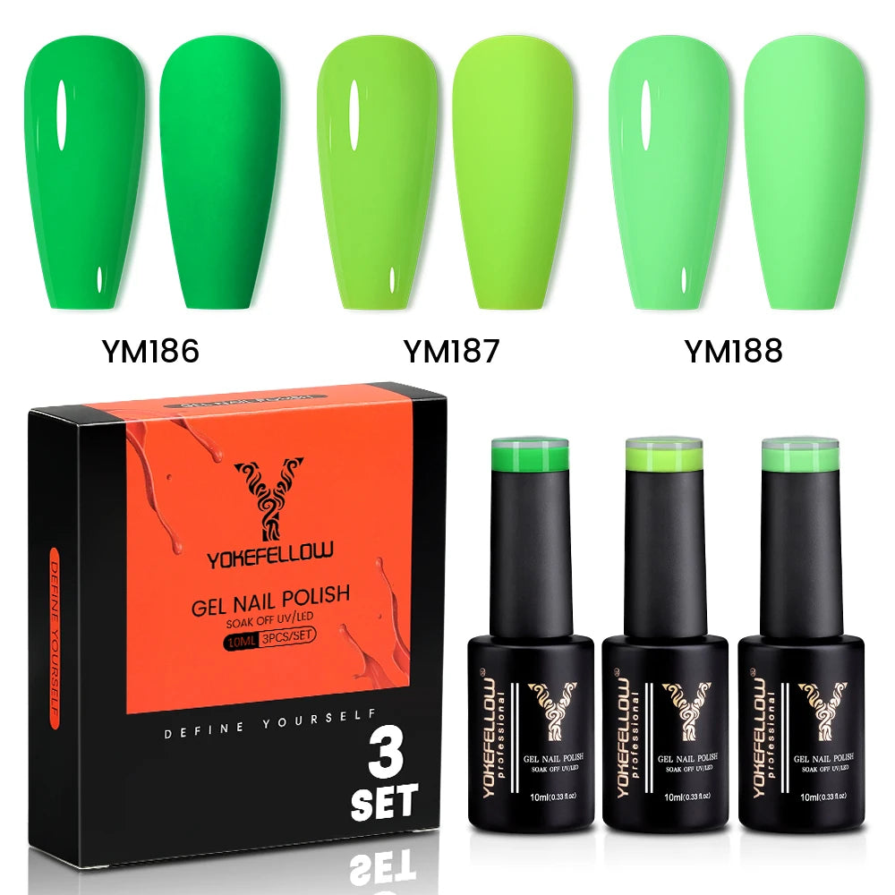 NEW YOKEFELLOW 10ml Crystal Jelly Nude Red Pink Gel Nail Polish Transparent Semi-permanent UV Gel Nail Art Soak Off Gel Varnish