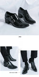 Fashion Buckle Leather Shoes For Men Big Size 46 Pointed Dress Shoes Man Quality Business High Heels Shoes Man chaussure hommes