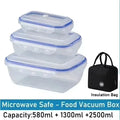 Vacuum Food Storage Box Transparent Storage Container Fridge Organizer Microwave Safe Fresh-Keeping Sealing Box Food Dispenser