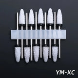 10pcs Ceramic Nail Drill Bits Set, Electric Manicure & Pedicure Milling Cutter, For Nail Polishing Machine