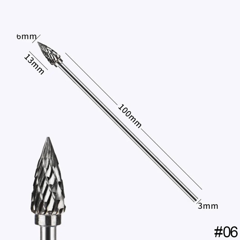 Extra Long 100mm Rotary Rasp File Carving Grinder Abrasive Tools Carbide Burr Alloy Bits Milling Cutter Drill For Metal Wook
