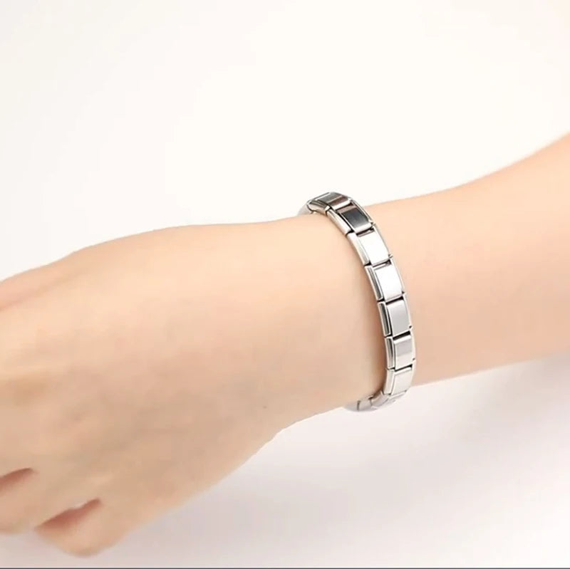 Pulseira de aço inoxidável para mulheres, links italianos, 9mm largura, pulseira para meninas, jóias de casamento, presentes, atacado, nova moda
