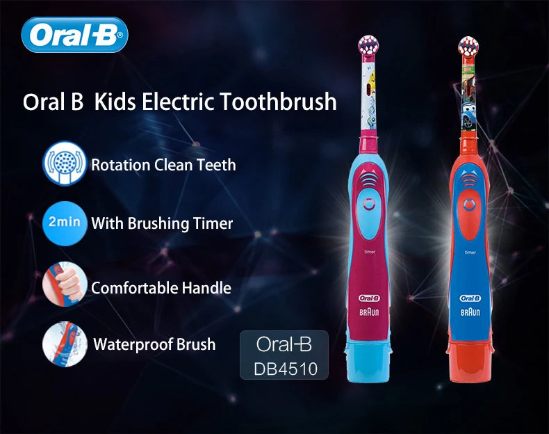 Oral B Electric Toothbrush for Kid Soft Brush Rotation Clean Teeth Brush For Kid Gentle Clean Teeth Waterproof Kid Tooth Brush