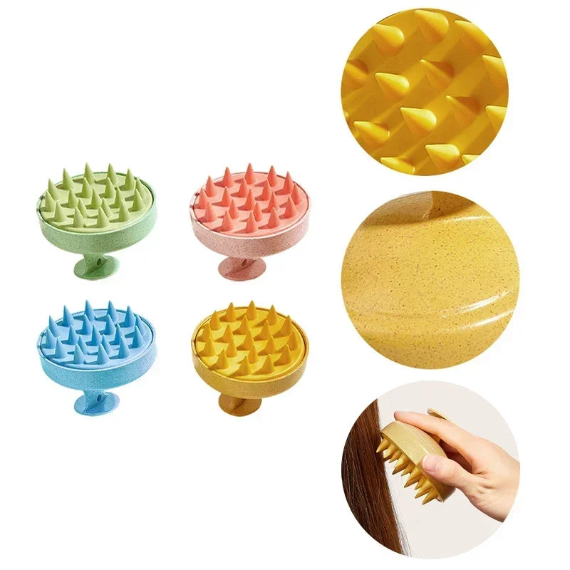 Limpieza y masaje de cabeza Cepillo de masaje para cuero cabelludo húmedo y seco Masaje suave Bolsa de aire acolchada Acondicionamiento profundo del cuero cabelludo no invasivo