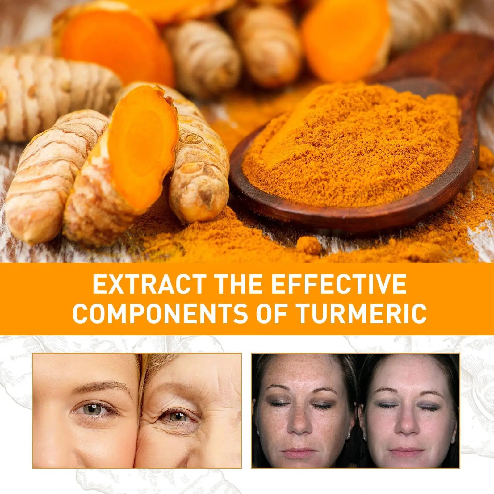 Turmeric Oil Skin Glow To Lightening Acne Dark Patches Acne Bright Skin Dark Spot Corrector Face Whitening Serum product