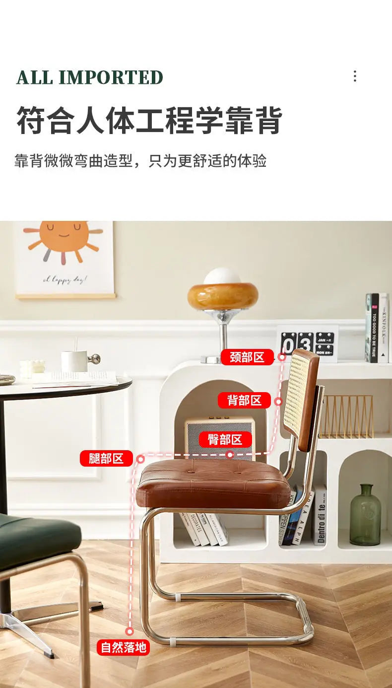 Mid-Century Modern Dining Chairs with Metal Frame, Multiple Styles Leisure chair for Kitchen, Living Room, Office , Muebles
