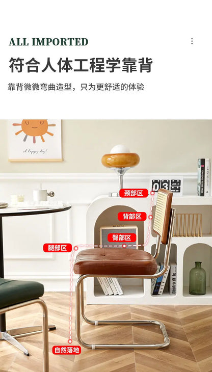 Mid-Century Modern Dining Chairs with Metal Frame, Multiple Styles Leisure chair for Kitchen, Living Room, Office , Muebles