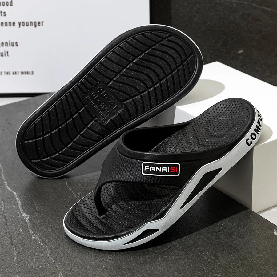Fashion Men's Slippers Summer Outdoor Flip-Flops Non-slip Indoor Bathroom Couple Leisure Beach Sandals