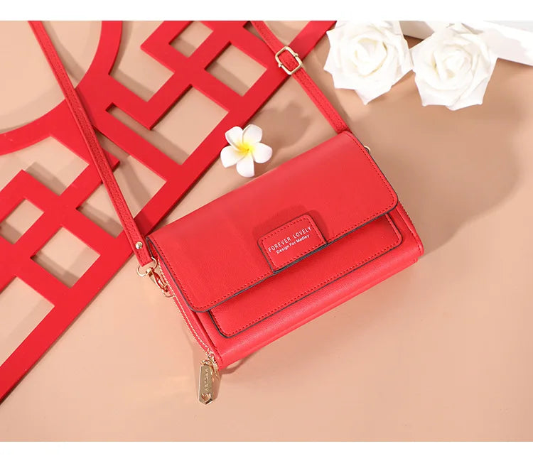 Nuevos bolsos de piel sintética para mujer, multifuncionales, de gran capacidad, tipo bandolera, a la moda, para teléfono
