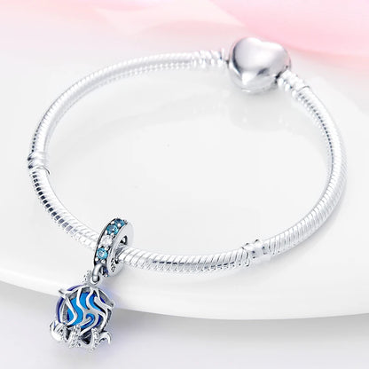 Ocean Series - Original Genuine 925 Sterling Silver Turtle Crab Mermaid Charm Beads Suitable for 3mm Bracelet DIY Making Pendant