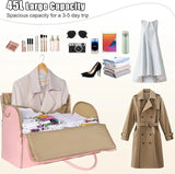 1pc Foldable Women's Travel Convenient Carry-on Clothing Bag Large PU Leather Duffel Bag Women's Business Travel Bag