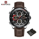 New NAVIFORCE Watches for Men Leather Mens Military Sport Waterproof Watch Quartz WristWatch Chronograph Male Clock