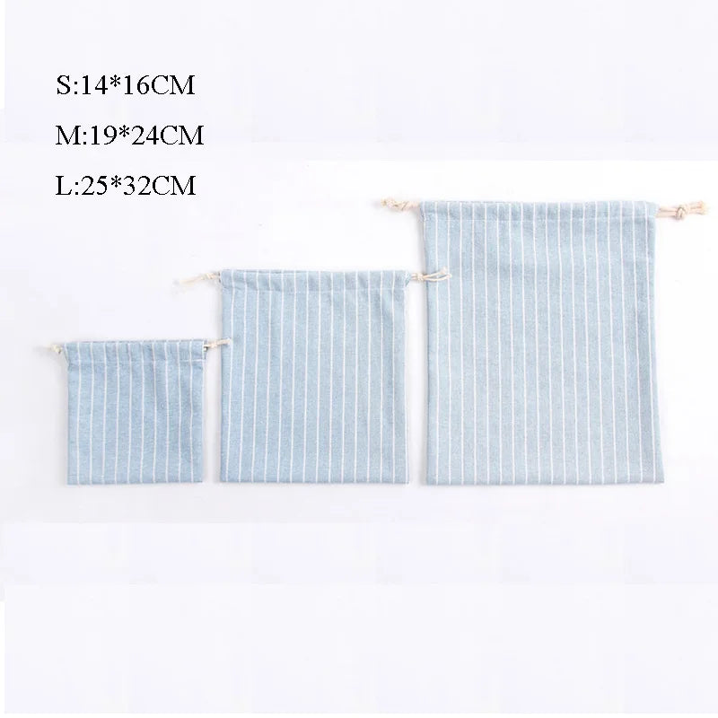 Cotton Linen Drawstring Cosmetic Bag Christmas Gift Package Makeup Storage Bags for Travel Wedding