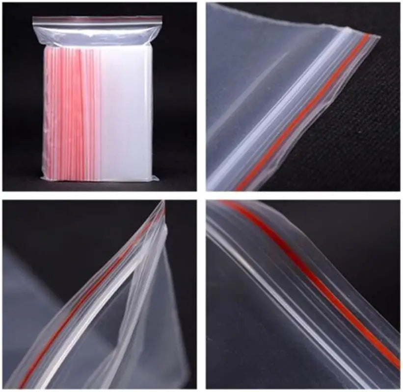 Engrossar Zipper Selado Sacos Saco De Armazenamento De Plástico Transparente para Pequenas Jóias Embalagem De Alimentos Reclável Zíperes Selagem Bolsa Atacado