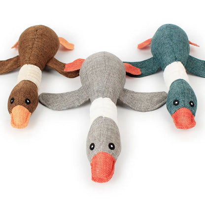 Pet Mallard Duck Dog Toy for Aggressive Chewers Dog Squeaky Wild Goose Puzzle Training Toys Cute Soft Dog Chew Toy with Squeaker