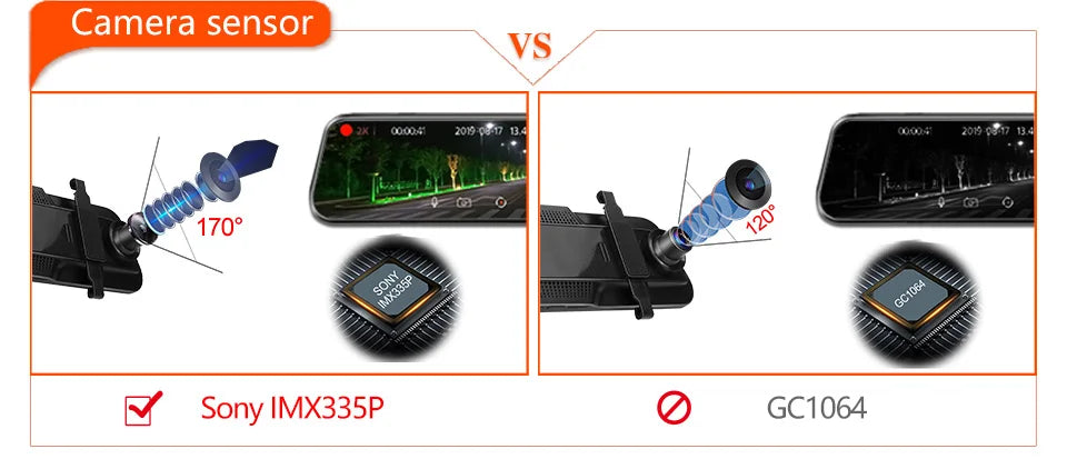 Acceo A37 Car DVR 10.0 Inch Rear View Mirror 2.5K Dash Cam 1080P Car Camera With Rear View Camera Video Recorder Registrar DVRs