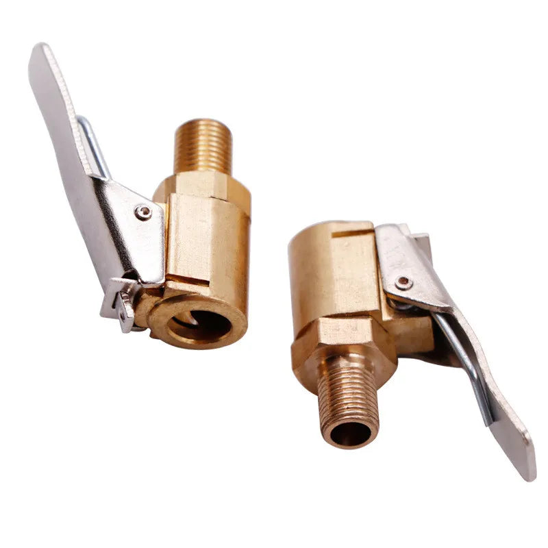 Car Tire Air Chuck Inflator Pump Valve Connector Clip-on Adapter Car Brass 6mm 8mm Tyre Wheel Valve For Inflatable Pump