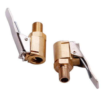 Car Tire Air Chuck Inflator Pump Valve Connector Clip-on Adapter Car Brass 6mm 8mm Tyre Wheel Valve For Inflatable Pump