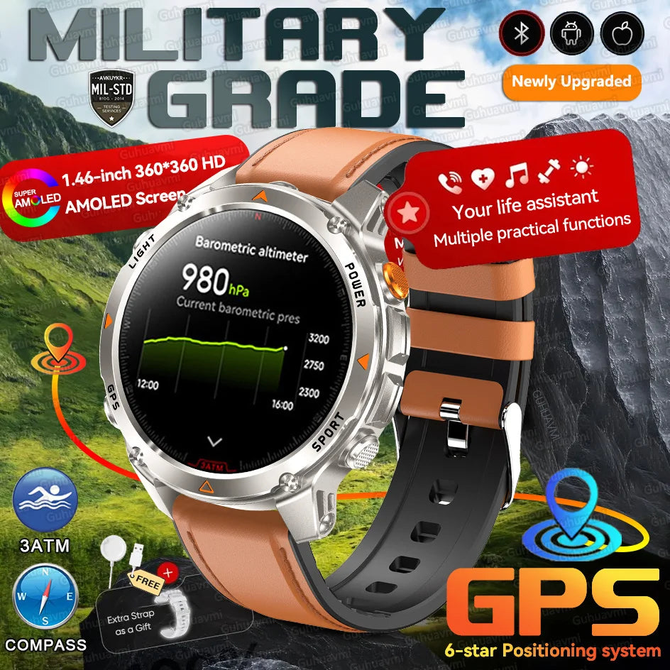 Forerunner 570 GPS Smart Watch 3ATM Waterproof  AMOLED Screen MULTI-BAND GNSS Compass Altimeter Flashlight Sports Smartwatch Men