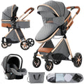 Baby Stroller 3‑in‑1 Travel System Pushchair Lightweight Pram from Birth All‑Terrain Baby Buggy Compact Fold Stroller Summer