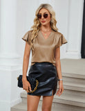 2026 Fashion Summer Casual Shirts Office Lady Tops Mujer Elegant Simple Chiffon Blouse Women Short Sleeve V-Neck Woman Clothes