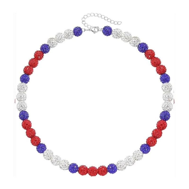 Bling Baseball Necklace for Men Rhinestone Beaded Ball Necklace Baseball Players Lovers Inspired Jewelry