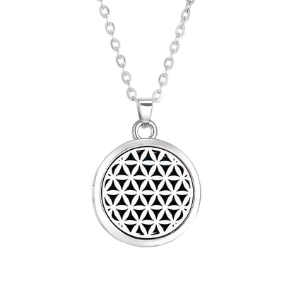 Tree of Life Aromatherapy Necklace Perfume Essential Oil Diffuser Alloy Stainless Steel  Locket Pendant Aroma Diffuser Necklace