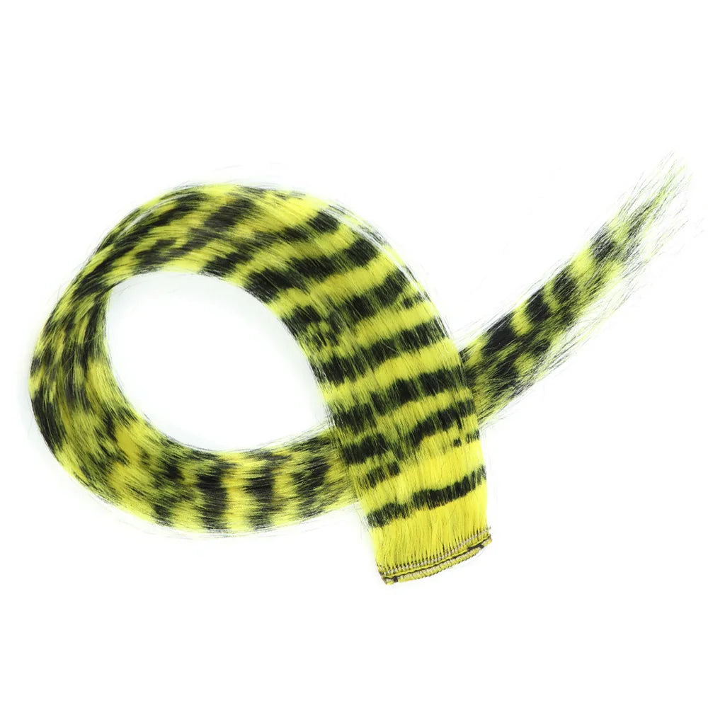 Stripe Printed Clip-in Hair Extensions Colorful Synthetic Hair Highlights 18 Inches Straight Wig Hairpieces for Daily Use Party
