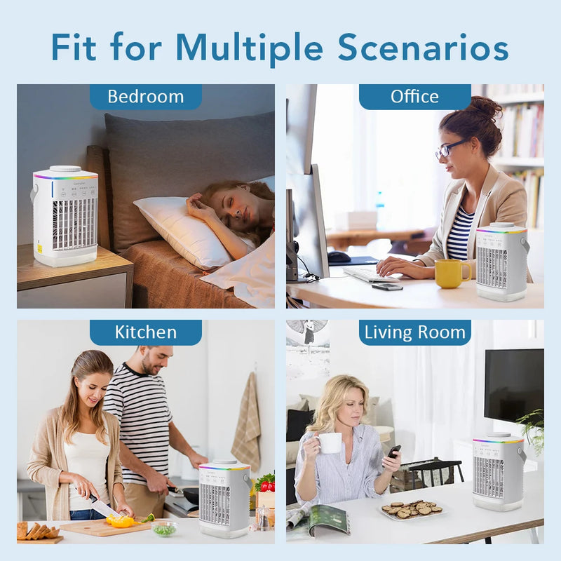 Popular mini air cooler USB air conditioning fan office desktop small water cooling fan spray humidification cooling fan