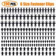 190pcs Car Retainer Clips 6 Size Plastic Fasteners Kit Auto Trim Panel Clip Mixed Car Body Bumper Rivet Set