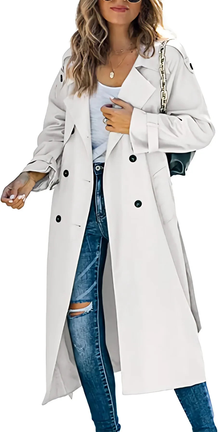 Amazon Independent Station Cross-Border European and American Women's Winter and Autumn Coat Jacket Overcoat Plus Size Trench Co