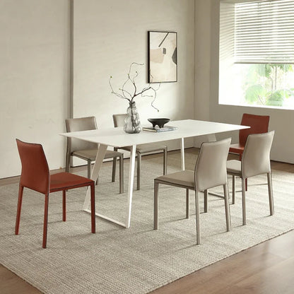 Stackable Household Dining Chairs Italian Style Minimalism Light Luxury Dining Chairs Makeup Backrest Cadeira Home Furniture