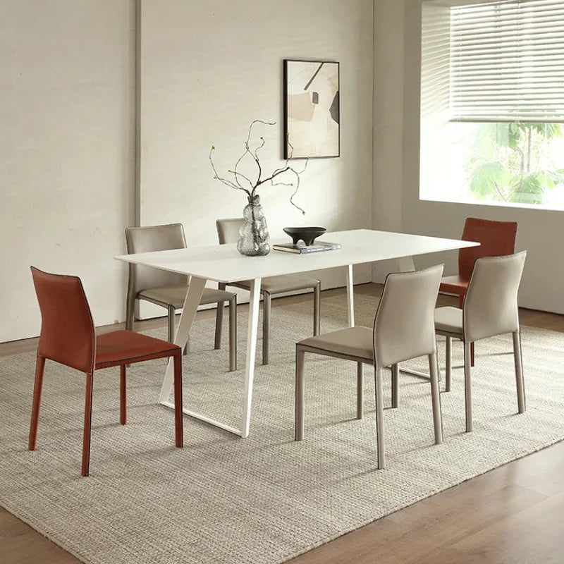 Stackable Household Dining Chairs Italian Style Minimalism Light Luxury Dining Chairs Makeup Backrest Cadeira Home Furniture