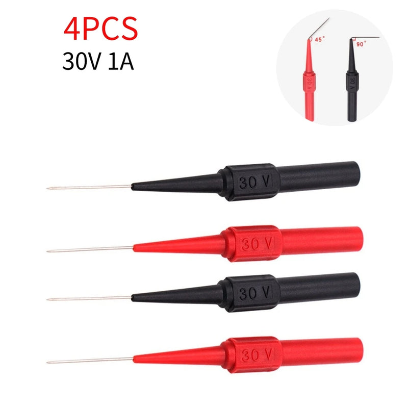 2/4/6pcs Insulation Piercing Needle Pin Non Destructive Multimeter Test Probe 10A 600V for 2mm Test Lead Multimeter Test Probes