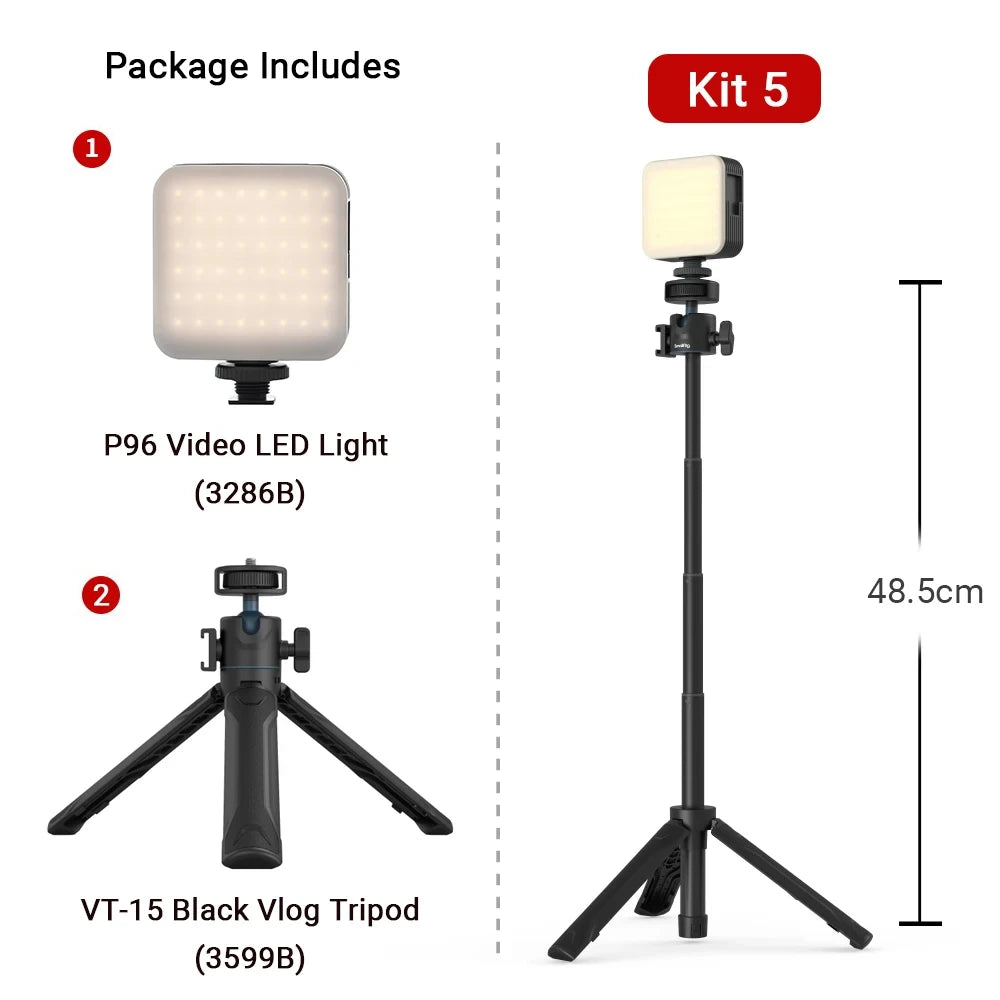 SmallRig Video Light, Portable Camera Light,96 LED Beads for Photography Video Lighting, Rechargeable 2200mAh CRI 95+ 2700-6500K