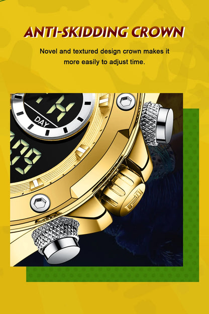 NAVIFORCE Luxury Original Watches For Men Casual Sport Chronograph Alarm Quartz WristWatch Leather Waterproof Digital Clock 9163