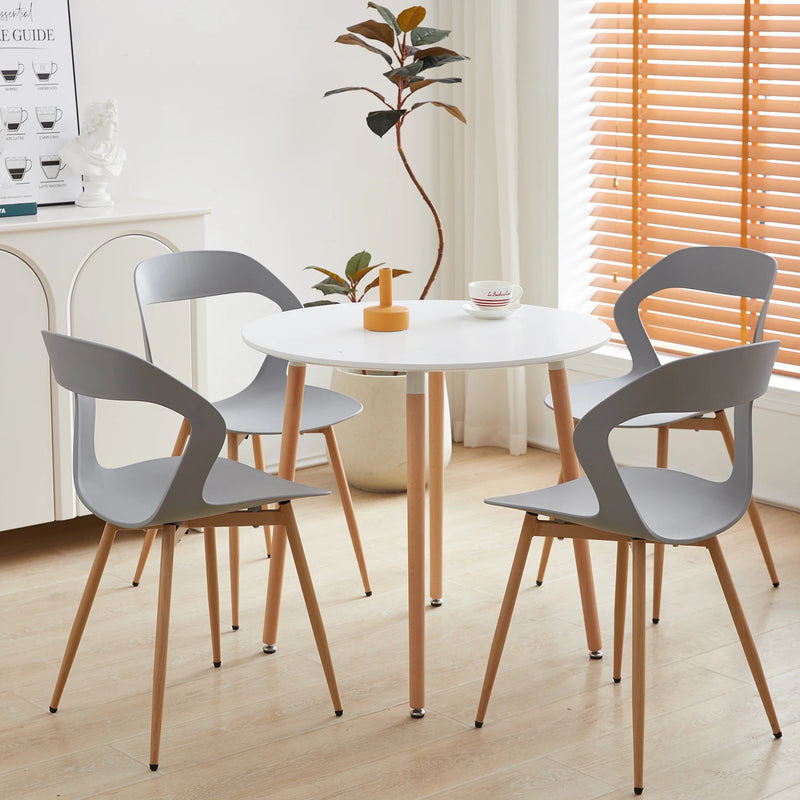 4Pcs/Set Hollow Dining Chairs Modern Simple Household Back Stool Nordic Negotiation Chair Plastic Chair Cosmetic Chair White